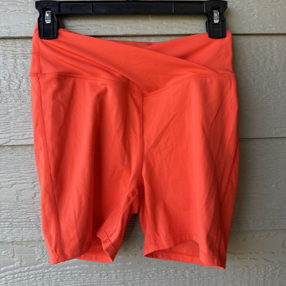 Halara UltraSculpt Women’s Orange Biker Shorts Compression Pull-On Gym Workout